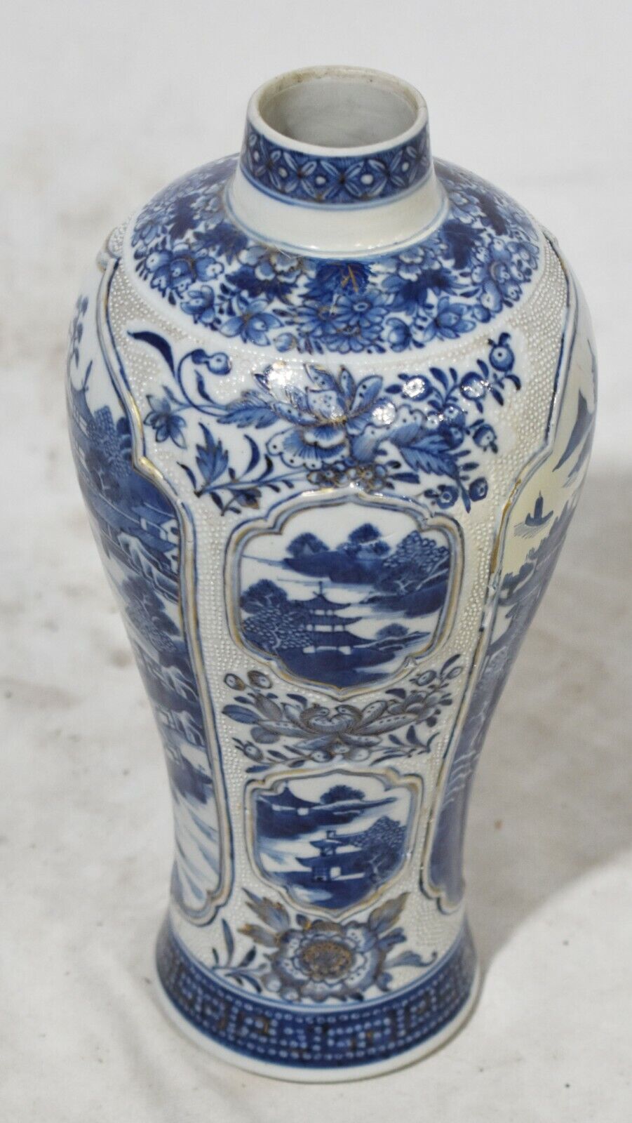 Pair of Chinese Blue and White Meiping Vases or Plum Blossom Vases