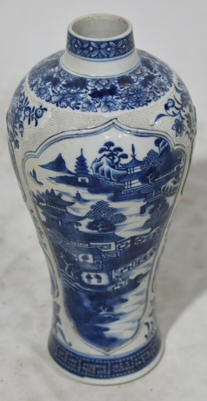 Pair of Chinese Blue and White Meiping Vases or Plum Blossom Vases