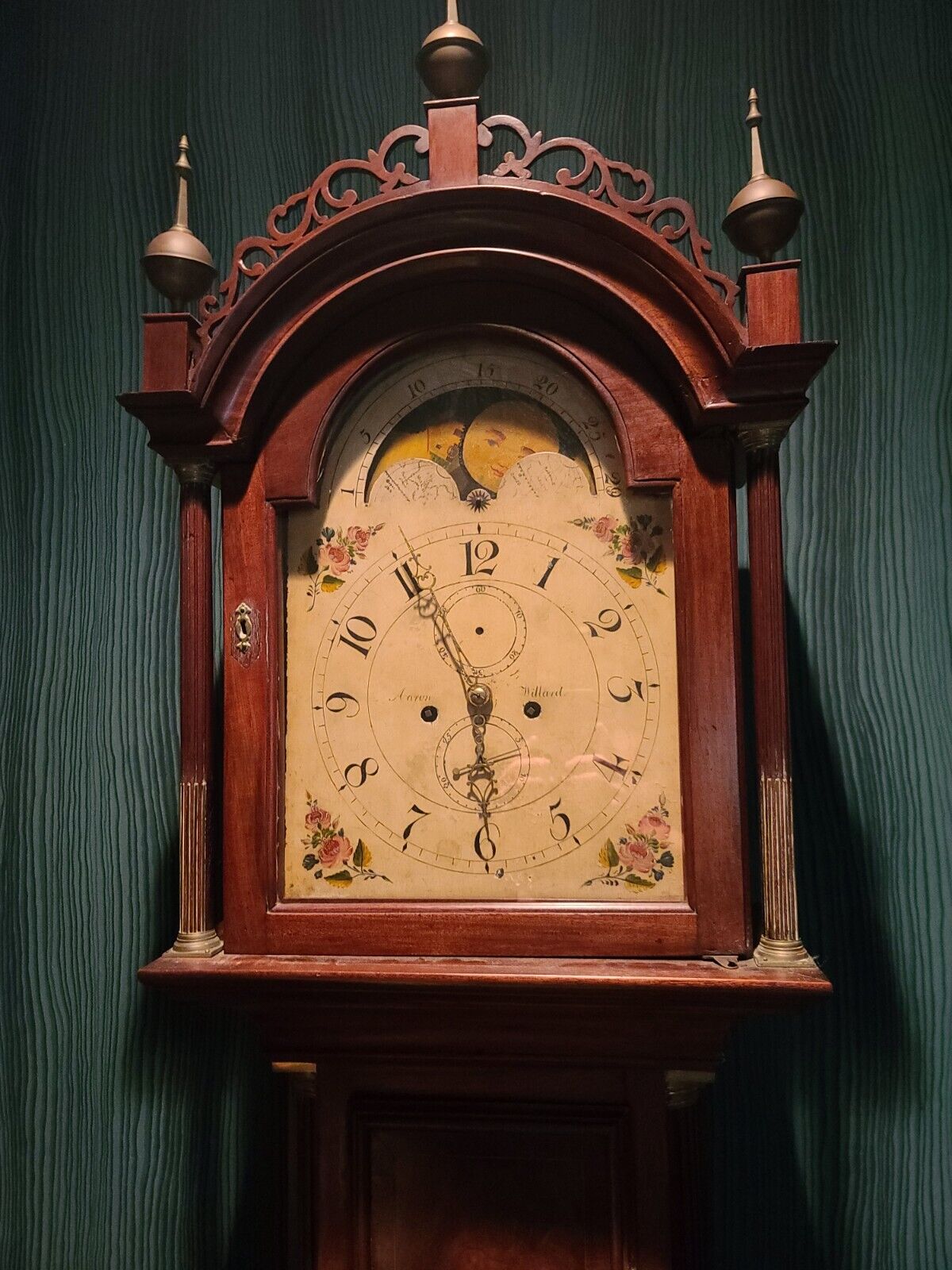 Aaron Willard Roxbury Tall Case Grandfather Clock Circa 1800 Boston, MA Mahogany