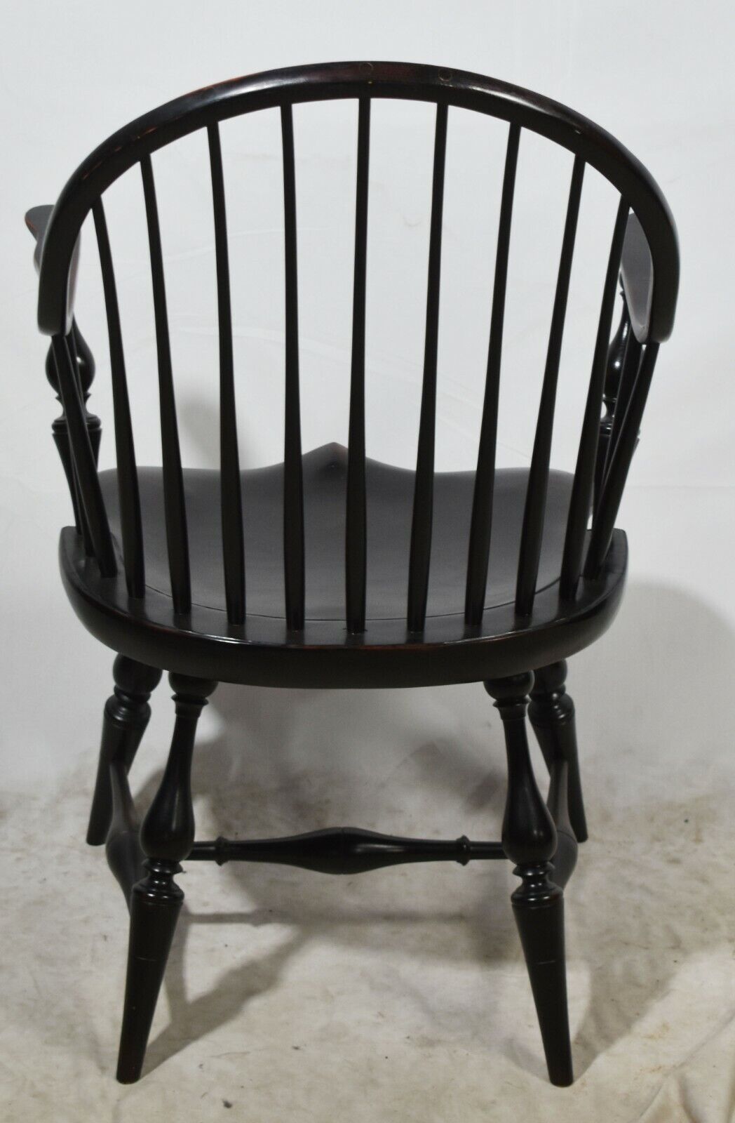 River Bend Black Continuous Arm Windsor Chair Bench Made Ohio Artesian