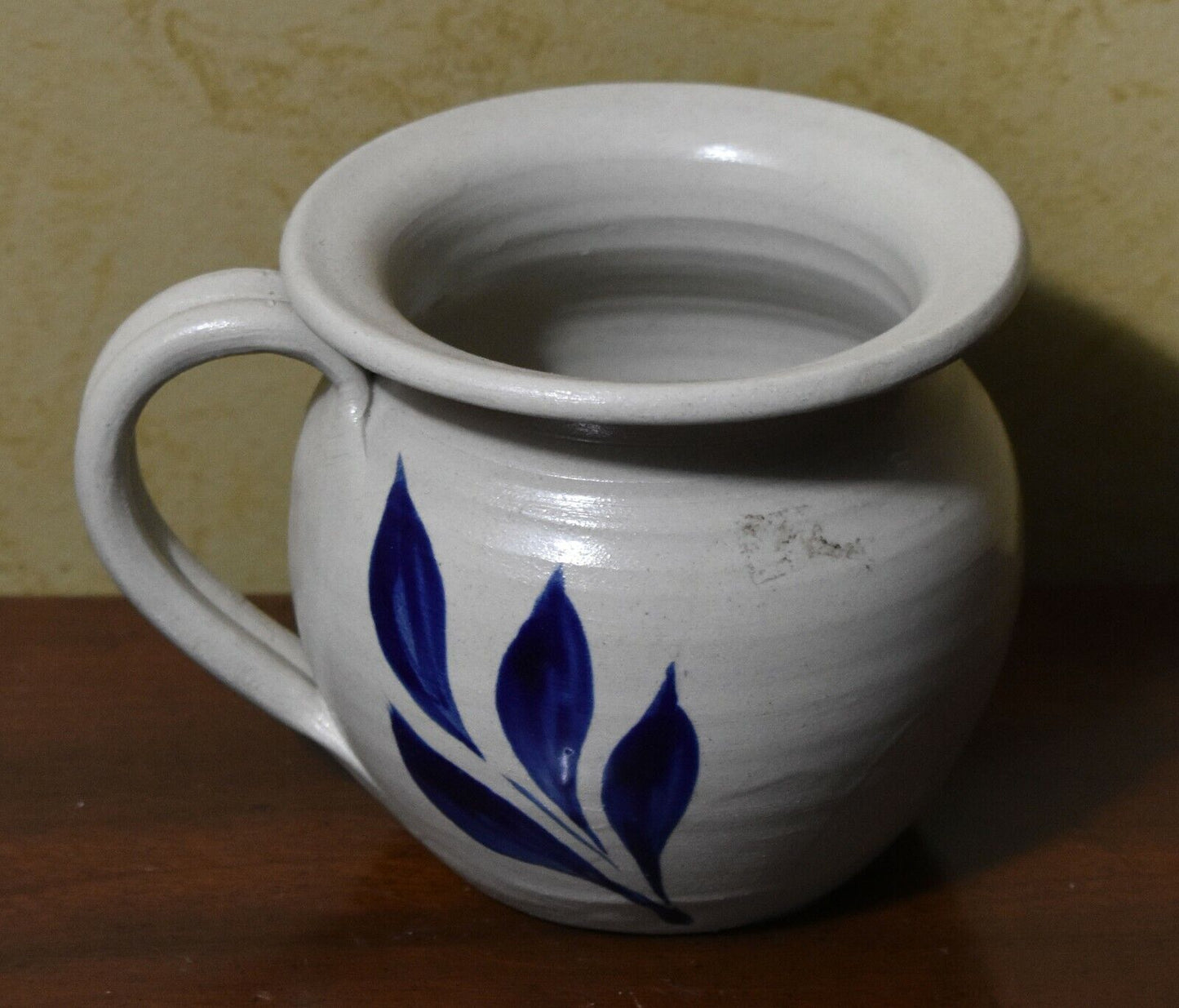 Williamsburg Salt Glazed Pottery Mug with Cobalt Blue Designs