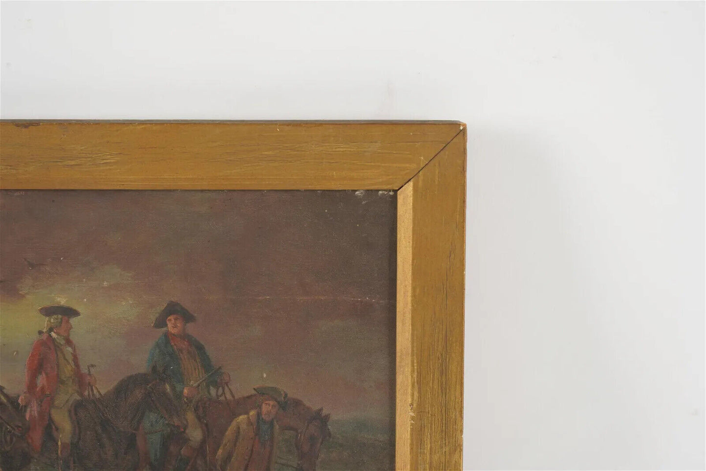 18th Century Soldiers on Horseback British School Oil on Board Framed