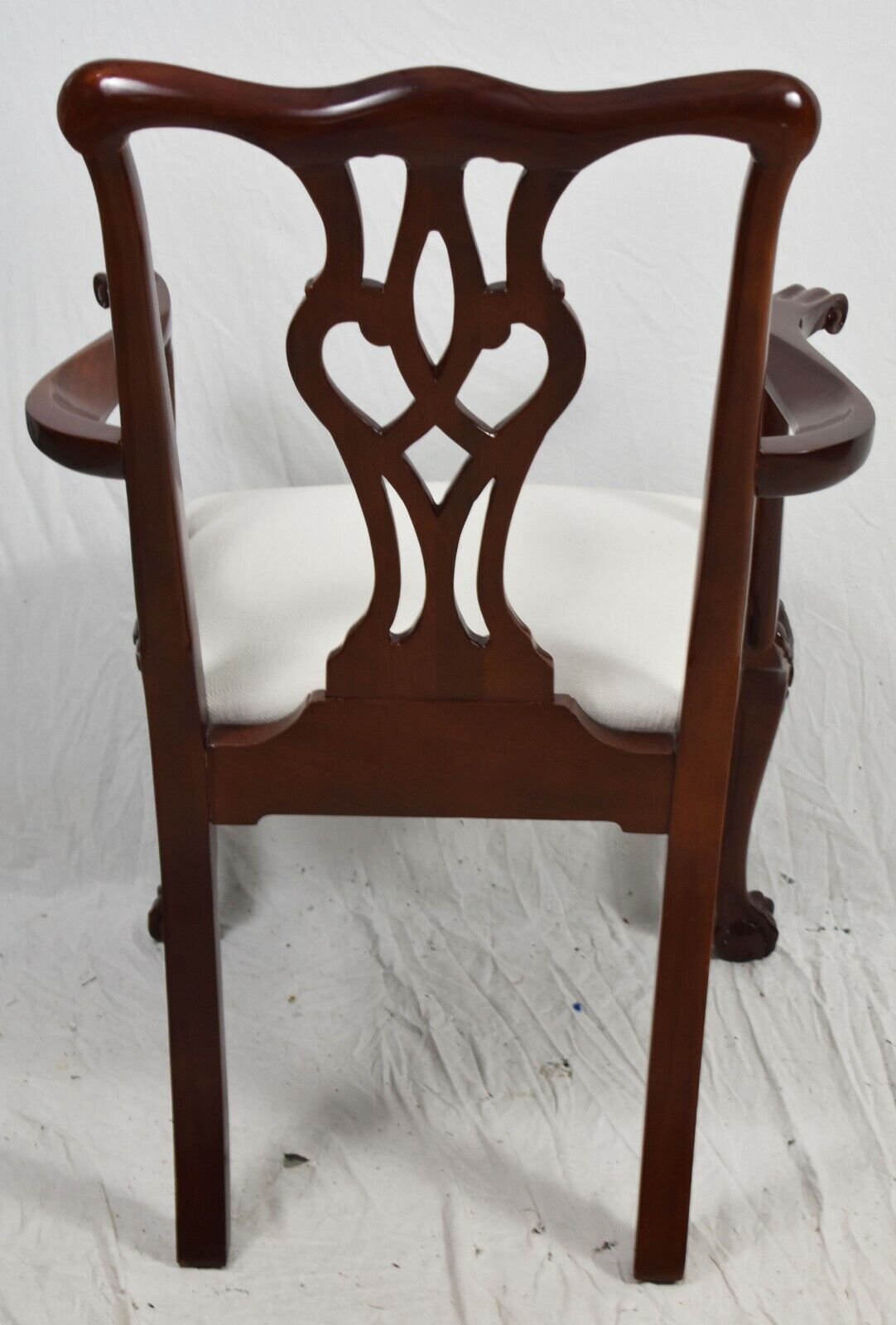 Pair of Craftique Chippendale Mahogany Arm Chair Claw and Ball Williamsburg Look