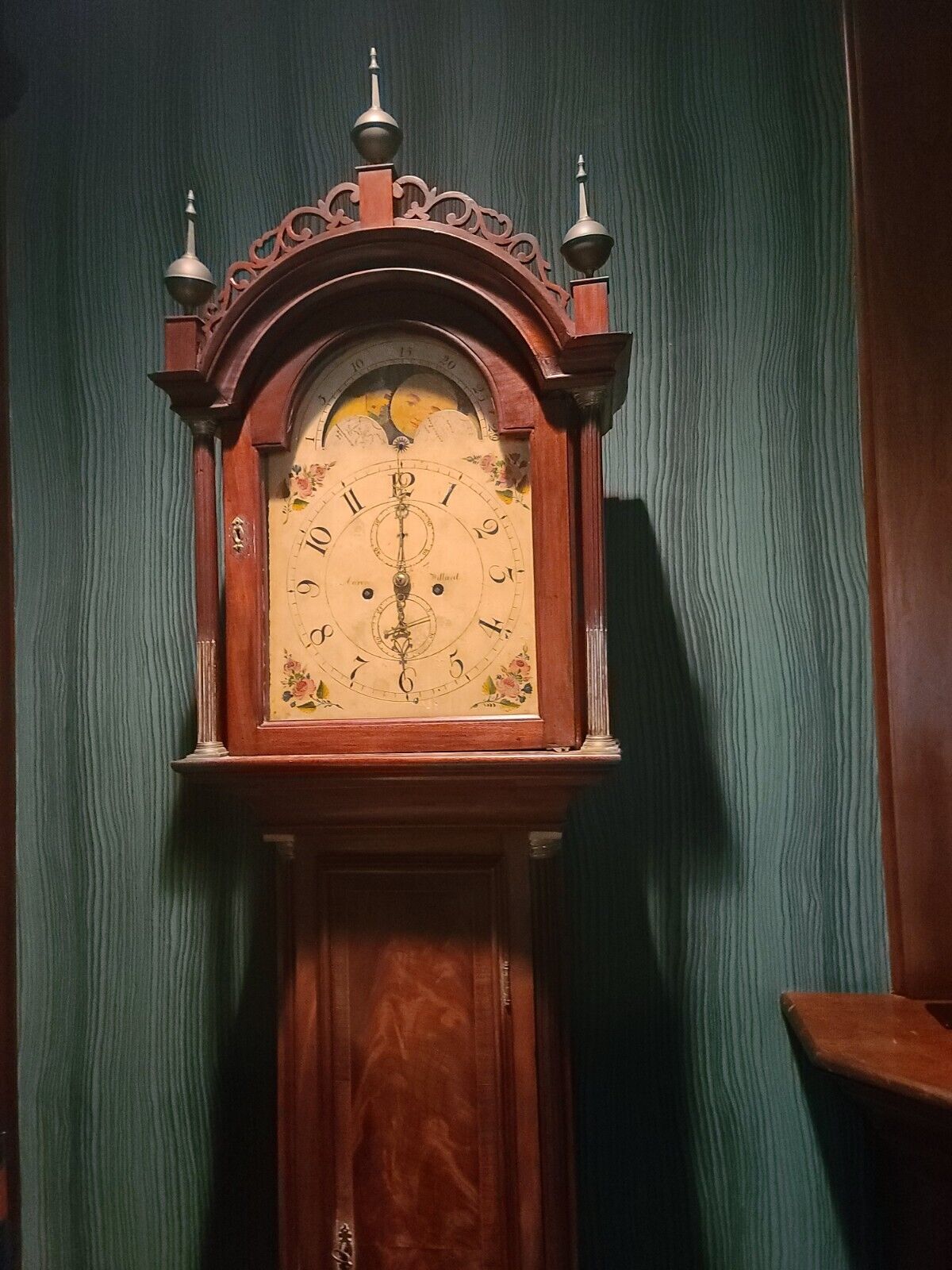 Aaron Willard Roxbury Tall Case Grandfather Clock Circa 1800 Boston, MA Mahogany