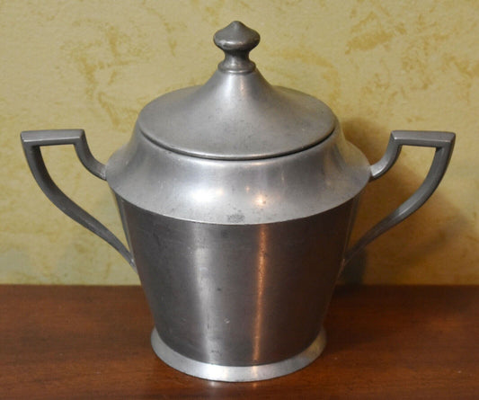 Gimbels Solid Pewter Sugar Bowl with Lid 210