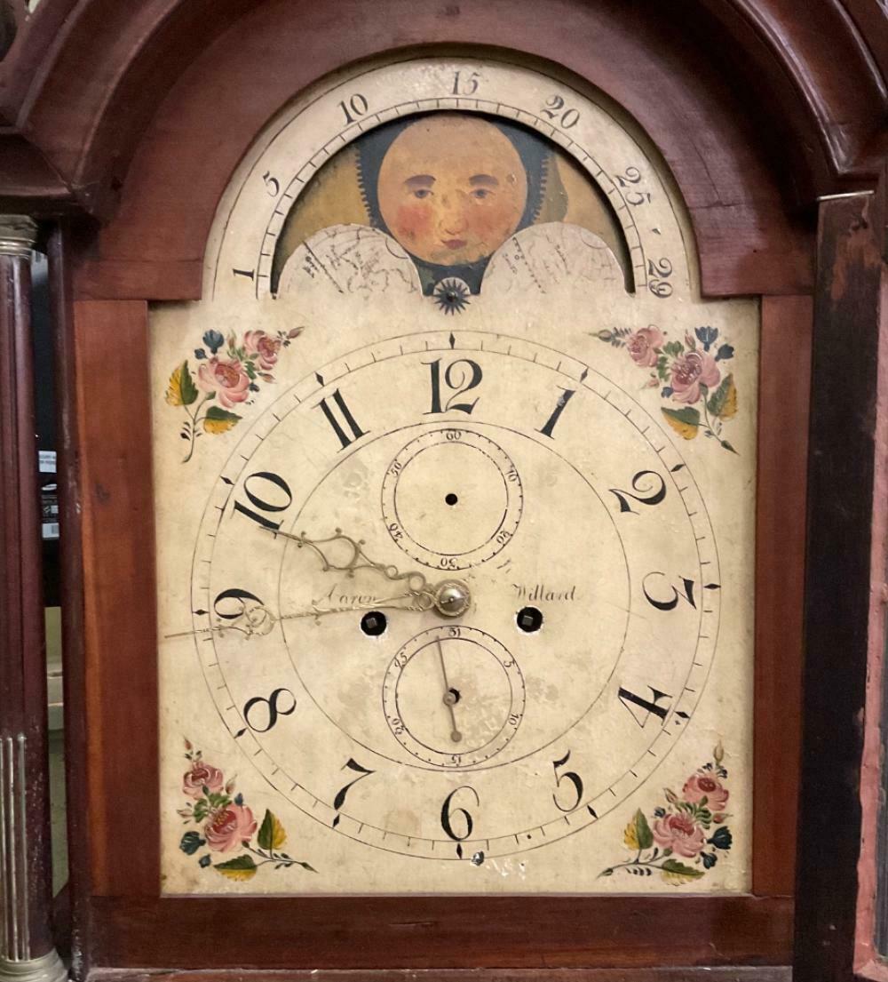 Aaron Willard Roxbury Tall Case Grandfather Clock Circa 1800 Boston, MA Mahogany