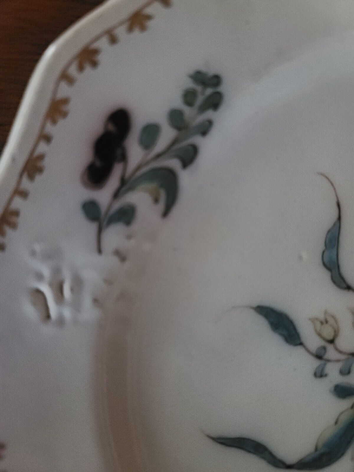 Antique French Faience Flowers Display Plate Home Decor Plate Hand Painted