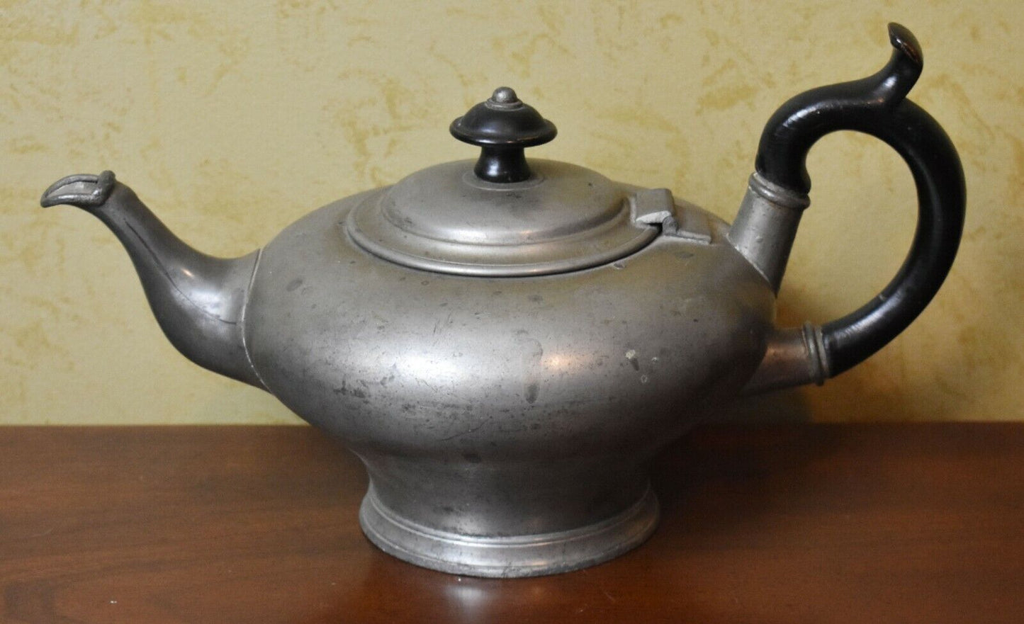 Antique Victorian Pewter Teapot Broadhead & Atkins c. 1830s - 1850s