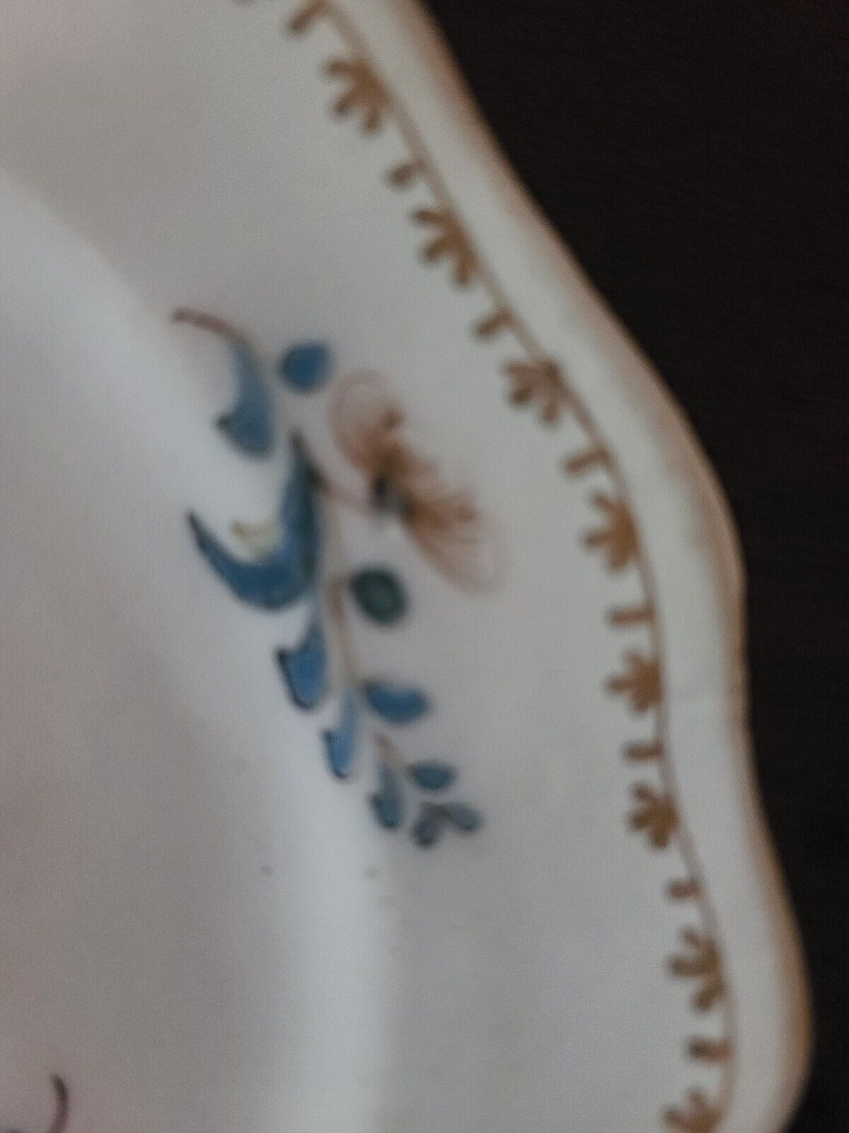 Antique French Faience Flowers Display Plate Home Decor Plate Hand Painted