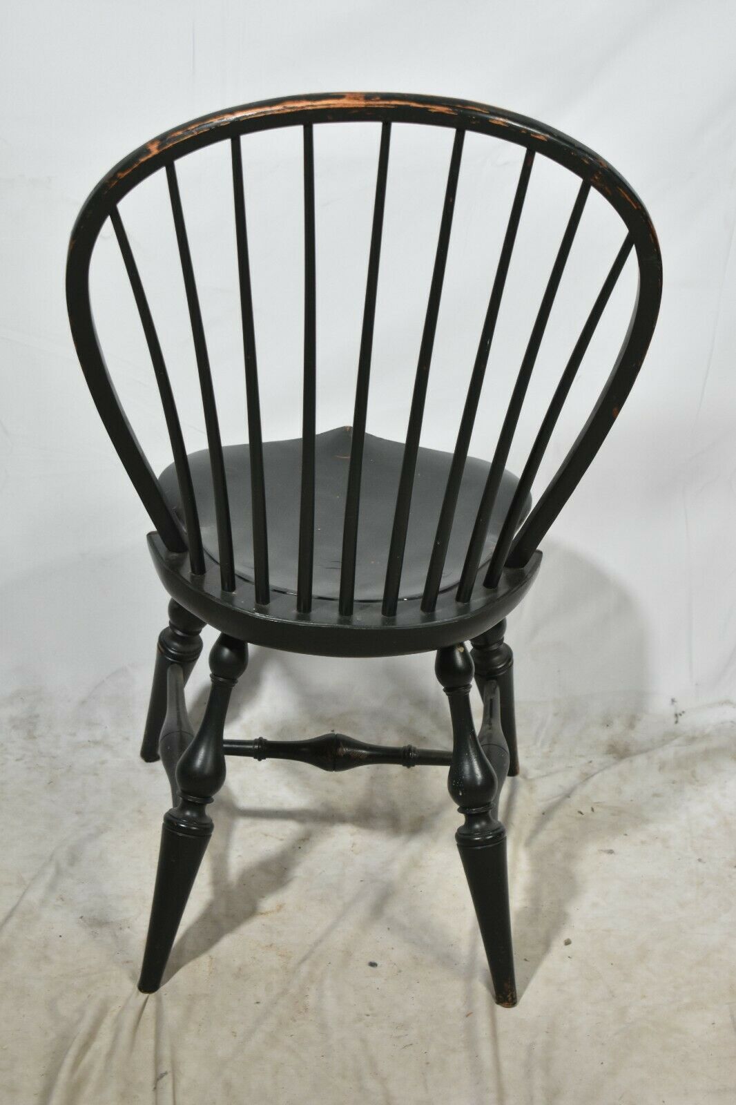 Pair of D.R. Dimes Bow Back Windsor Chair Bench Made Green Paint