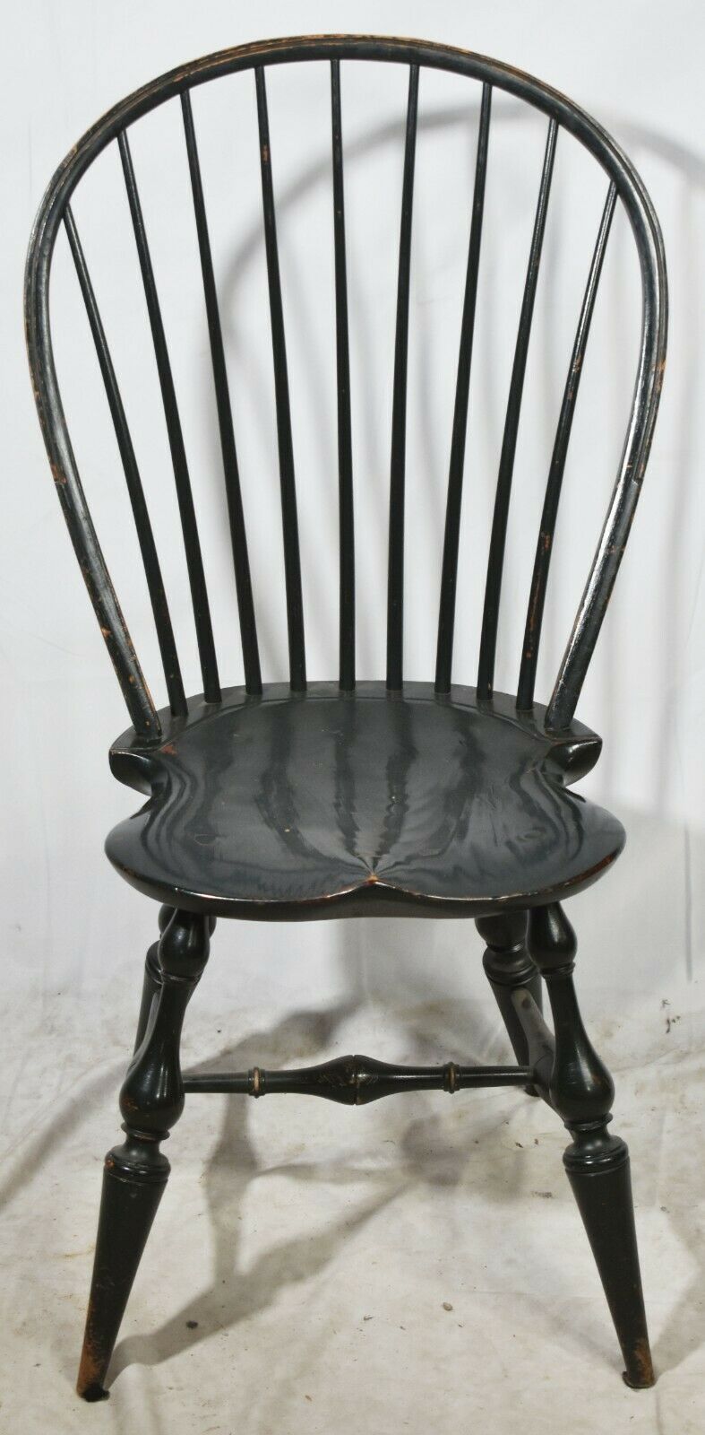 Pair of D.R. Dimes Bow Back Windsor Chair Bench Made Green Paint