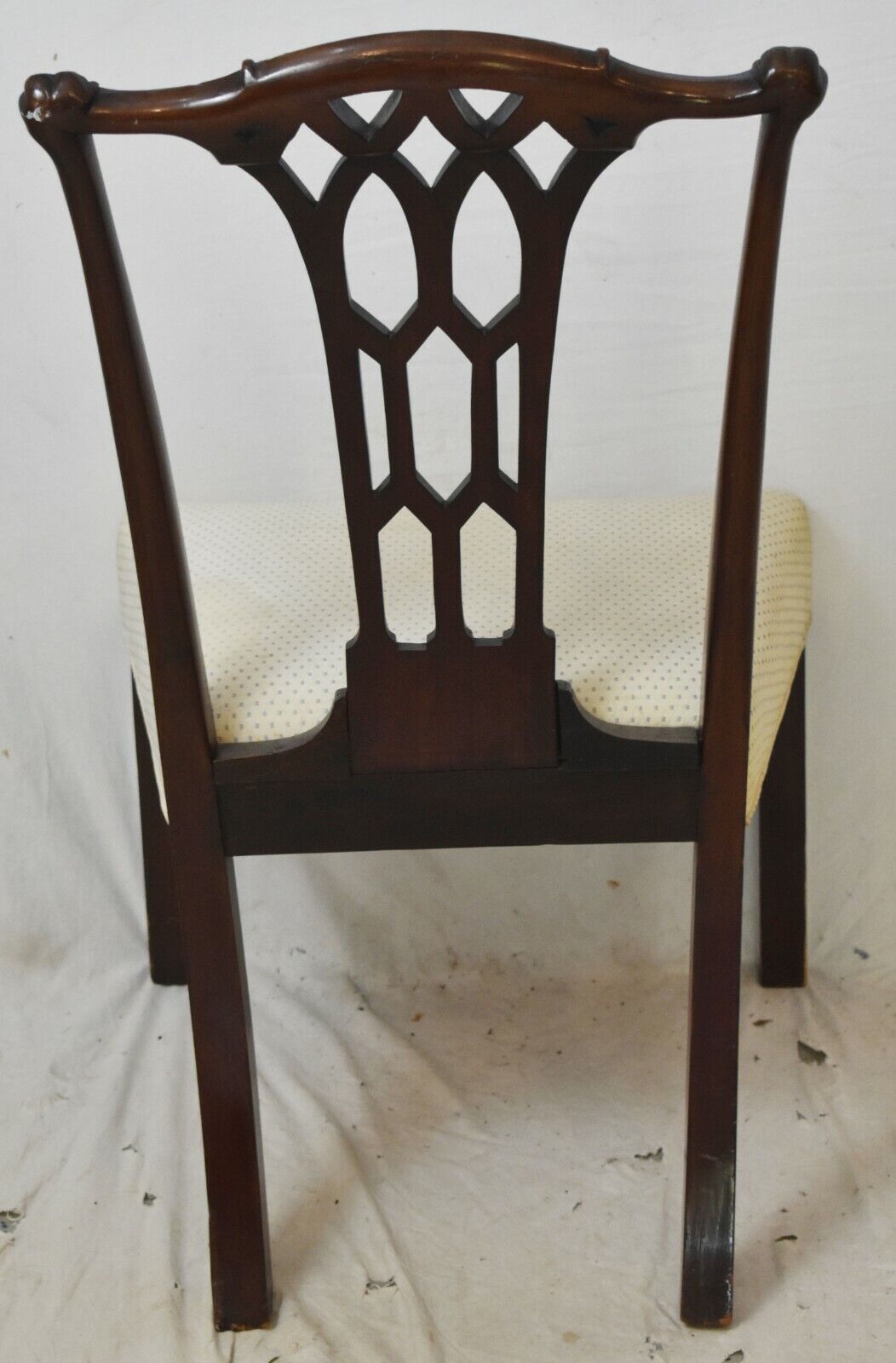 Antique Mahogany Irish Chinese Chippendale Style Carved Side Chair