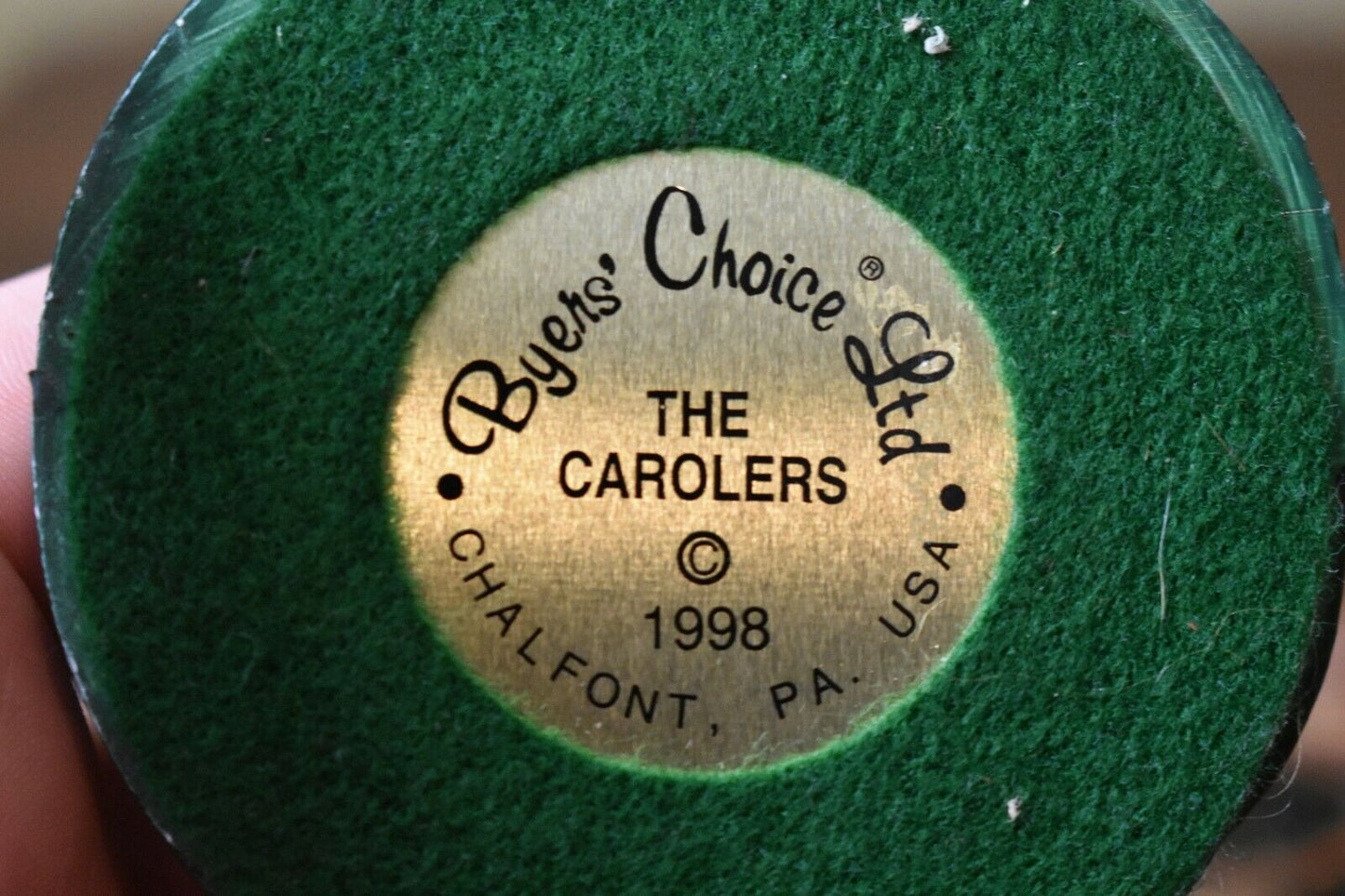 Byers Choice Carolers Cries Of London Series Candlestick Vendor Hang Tag 1998