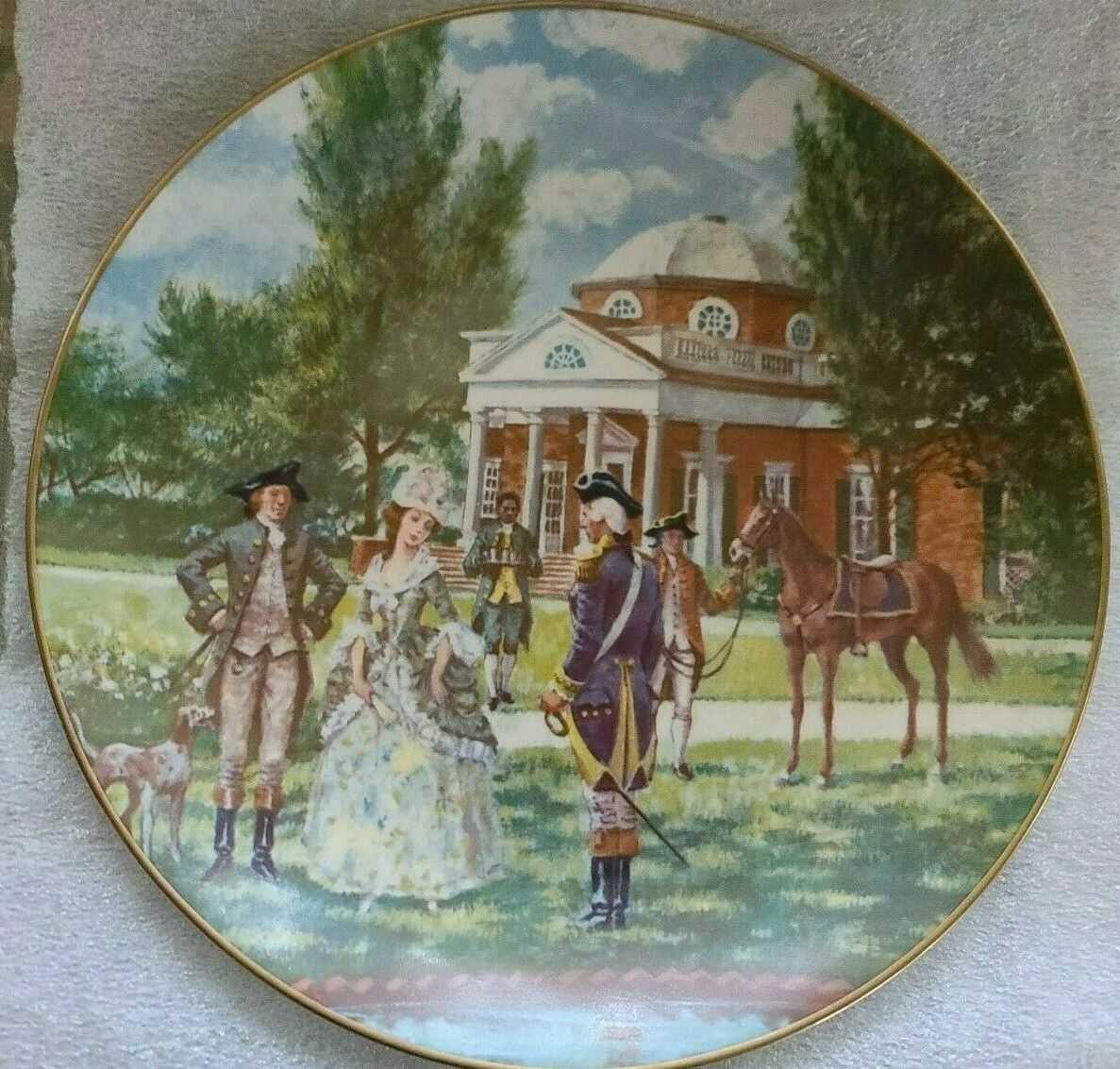 Gorham Collector Plate "Monticello" Southern Landmark Series Thomas Jefferson