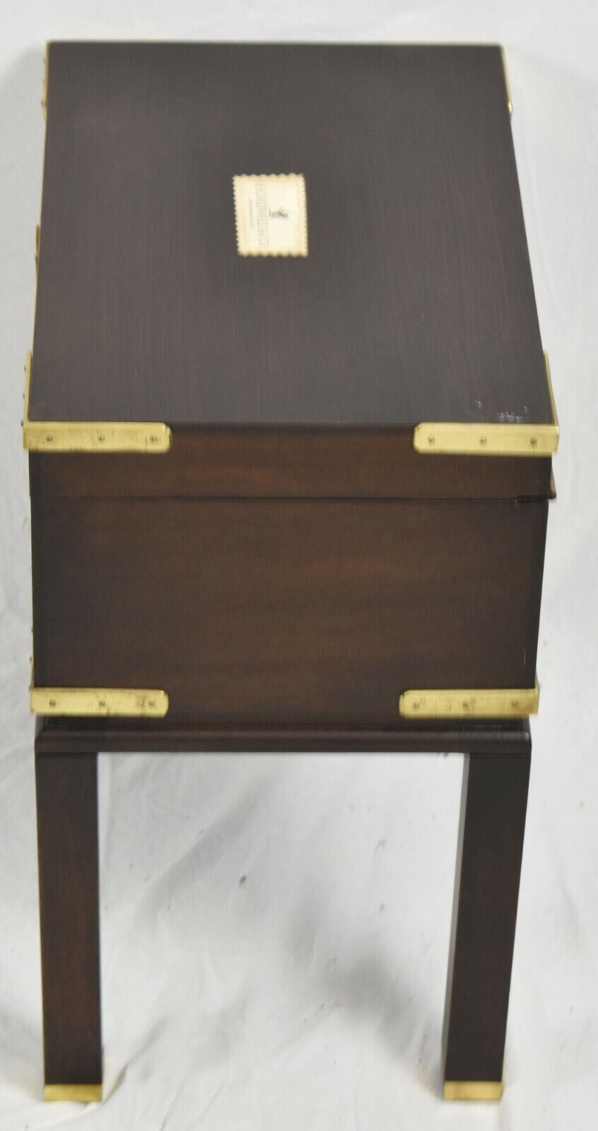 Baker Mahogany Humidor Campaign Style Chest or Occasional Table