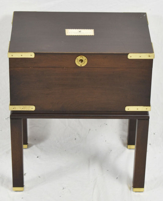 Baker Mahogany Humidor Campaign Style Chest or Occasional Table