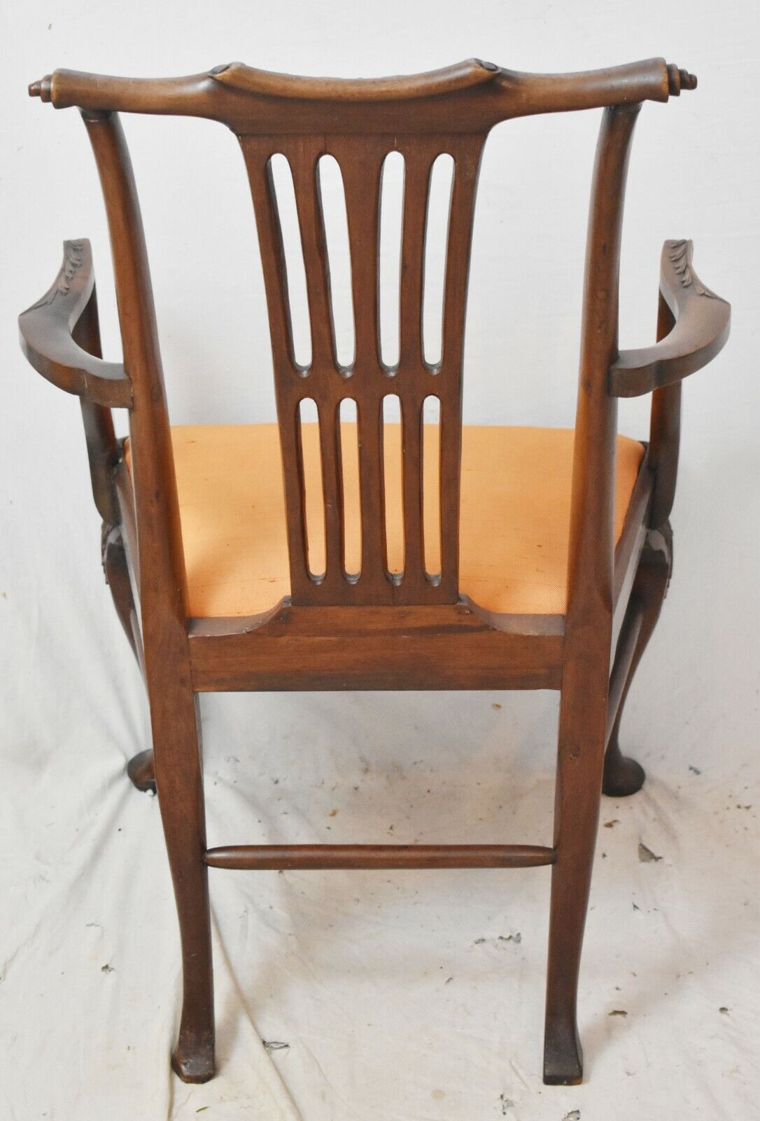 Antique Mahogany Irish Chippendale Period Carved Arm Chair Late 18th Century