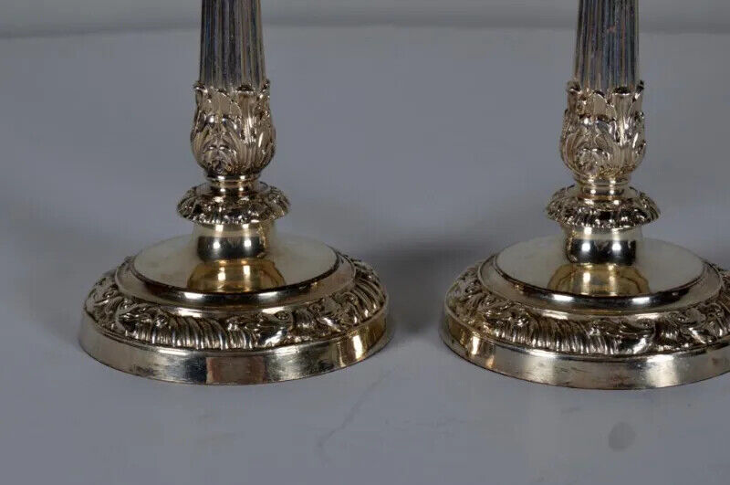 Pair of Antique Silver Plate Old Sheffield Candlesticks Mathew Boulton C.1800