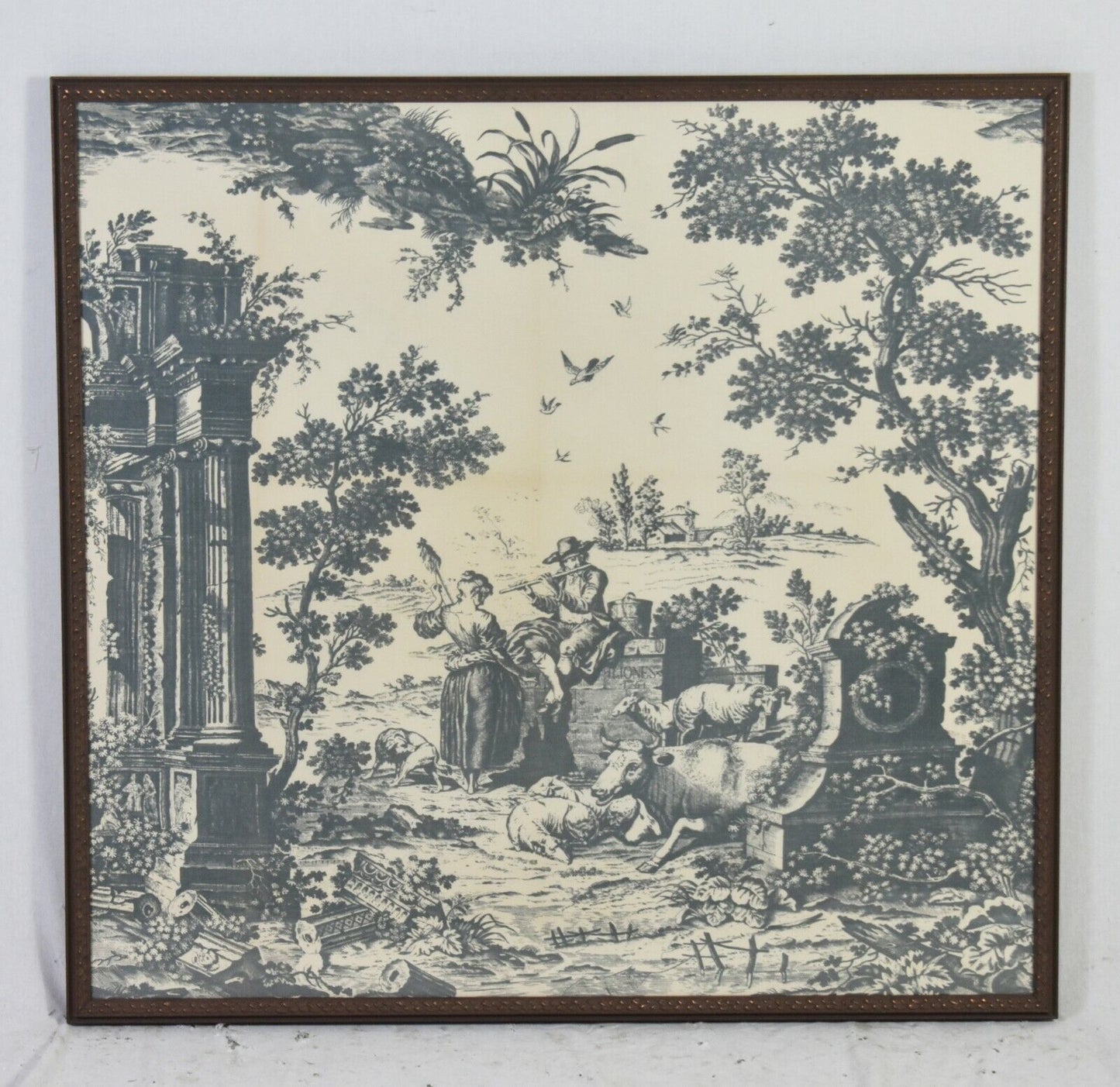 Schumacher Colonial Williamsburg Jones Toile Framed Fabric