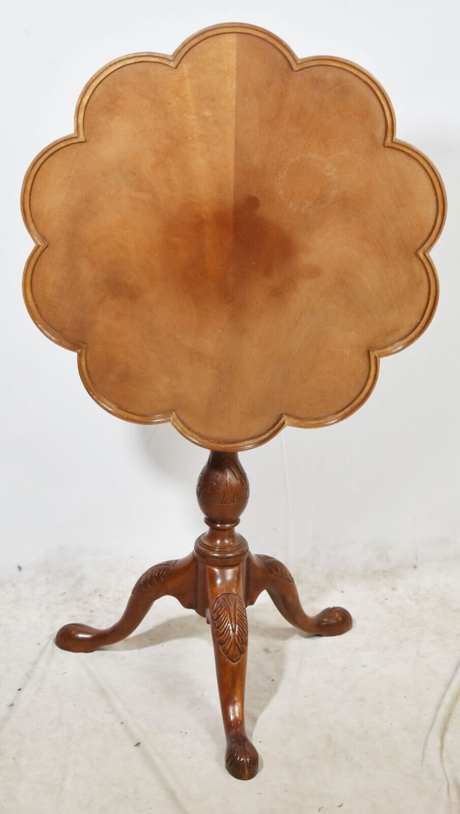 Baker Historic Charleston Collection Mahogany Carved Scalloped Flip Top Table