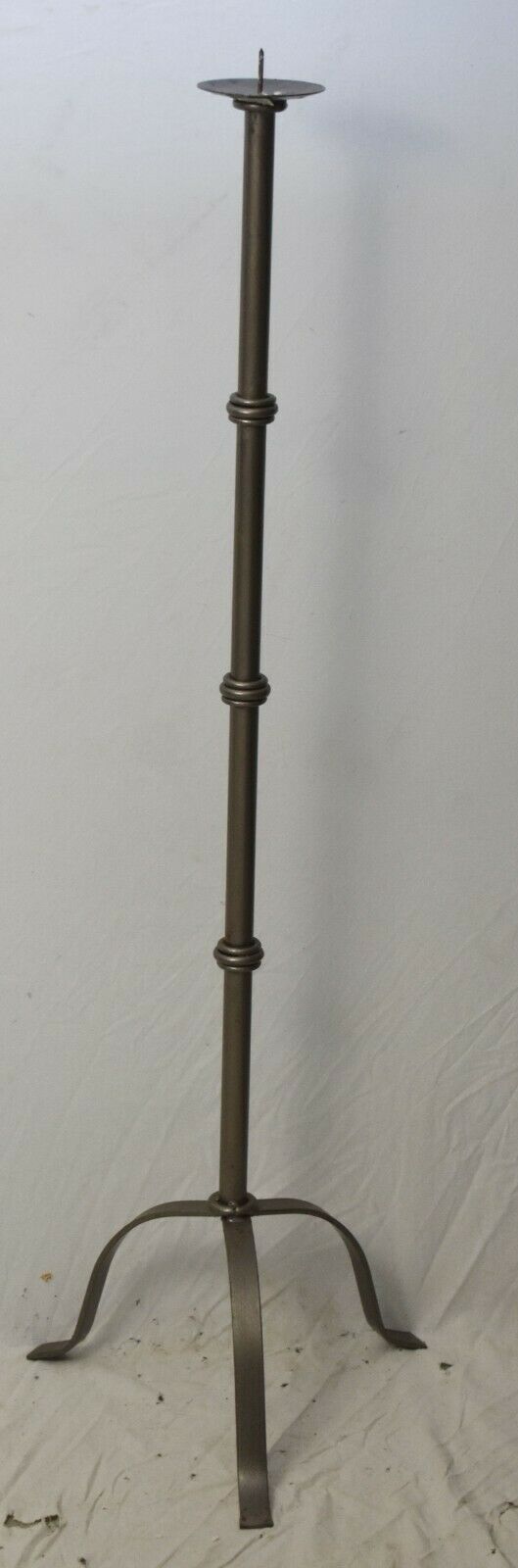 Hand Forged Wrought Iron Spiked Candlestick, Candle Holder Primitive