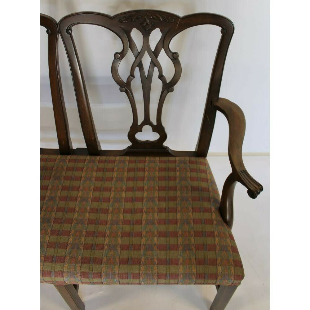 KITTINGER Mahogany Chippendale Style Settee Williamsburg Style Rare