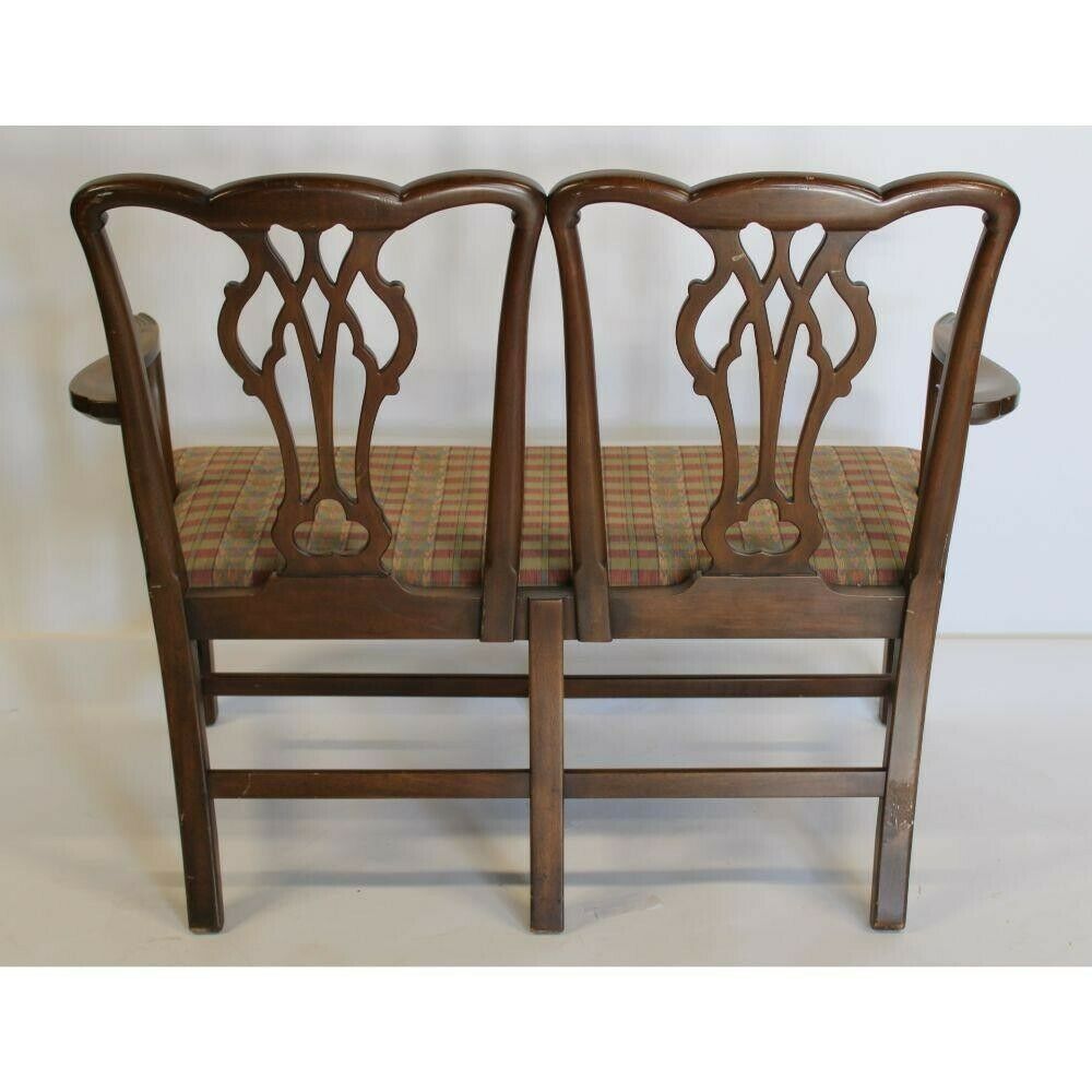 KITTINGER Mahogany Chippendale Style Settee Williamsburg Style Rare