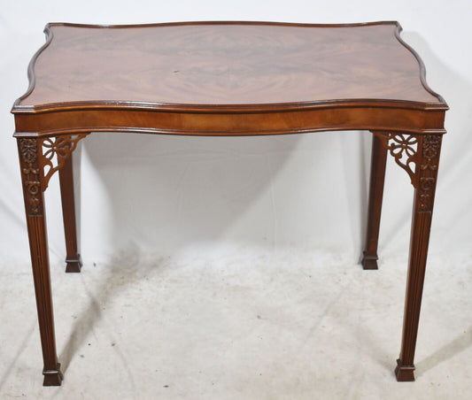 Baker Stately Homes Collection Flame Mahogany Carved Marlborough Tea Table