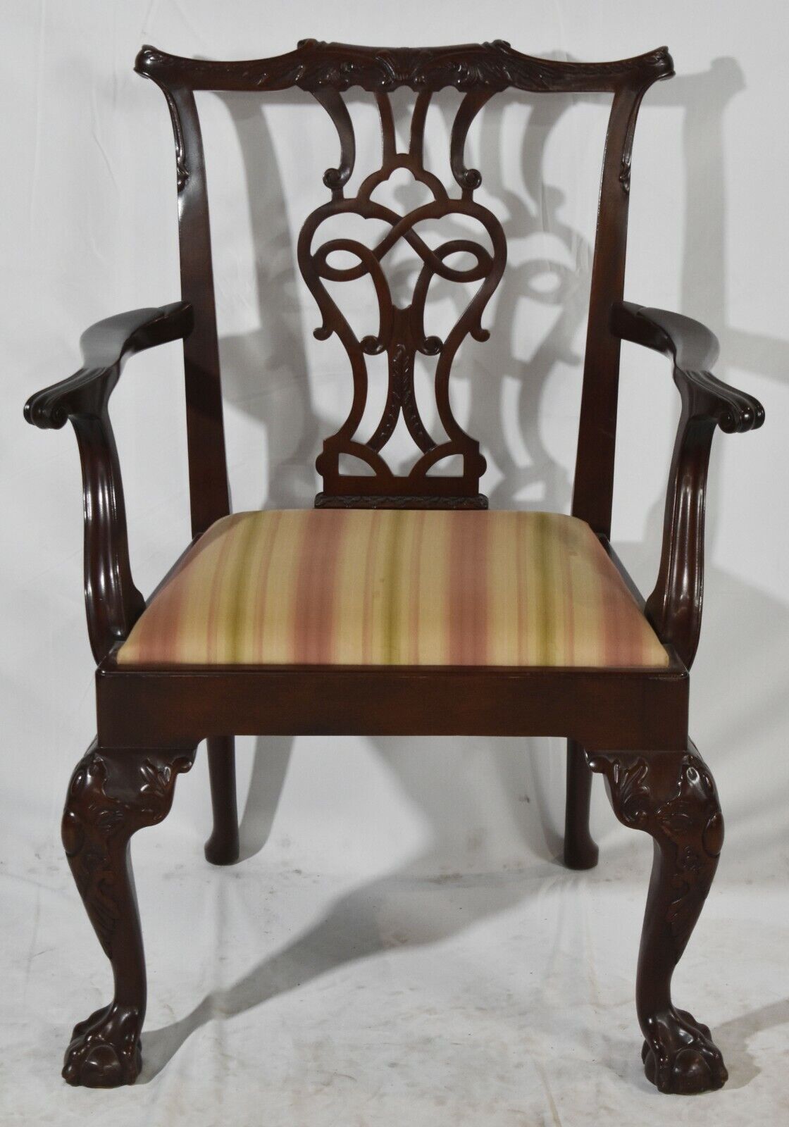 Baker Stately Home Collection Chippendale Arm Chair Claw and Ball