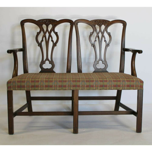 KITTINGER Mahogany Chippendale Style Settee Williamsburg Style Rare