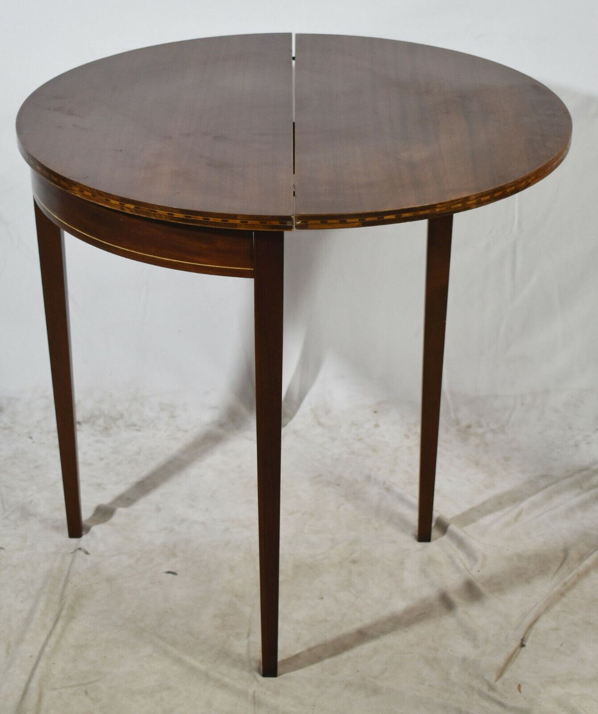 Brant Furniture Mahogany Demi Lune Game Table Console Table Inlays Mar ...