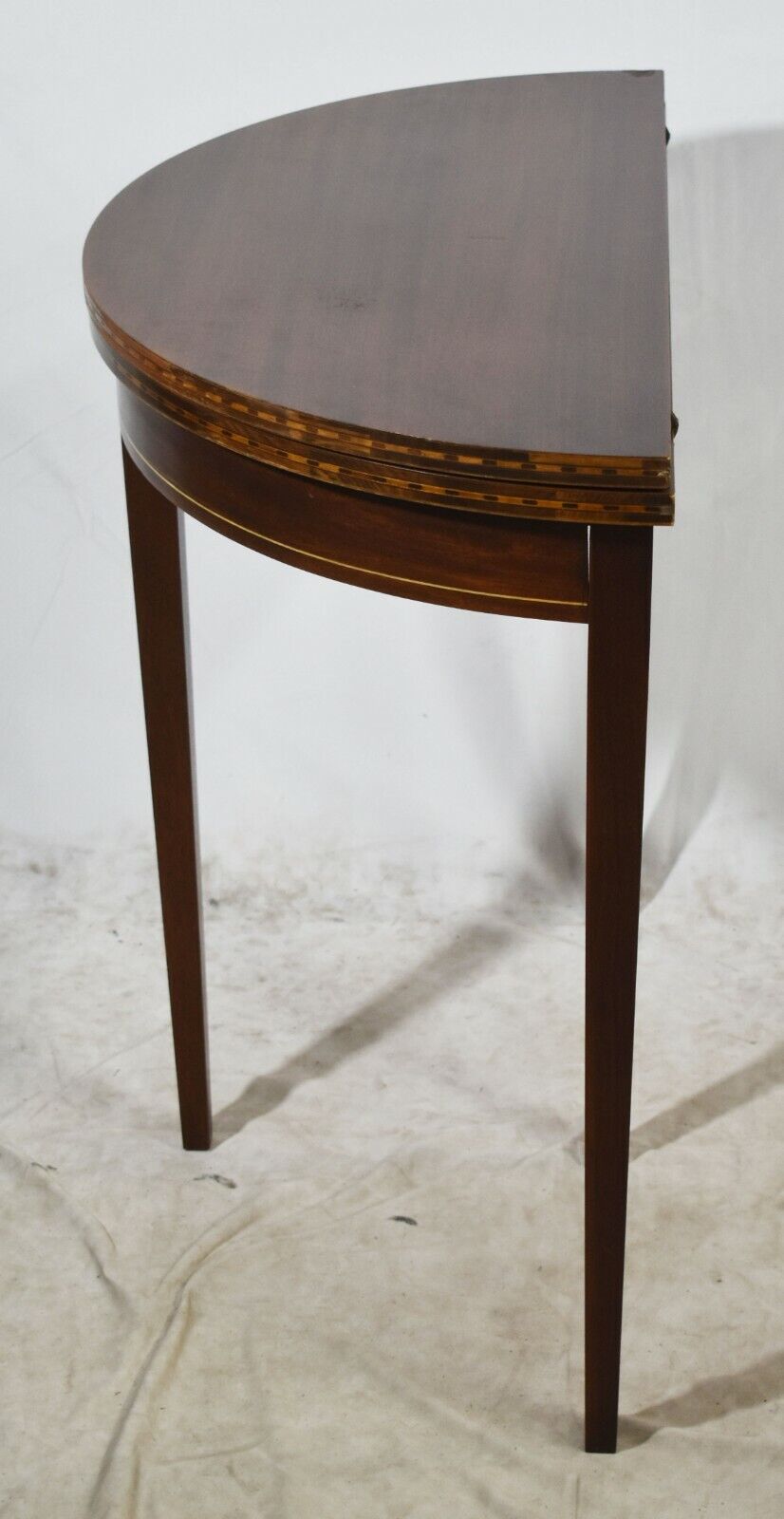 Brant Furniture Mahogany Demi Lune Game Table Console Table Inlays Mar ...