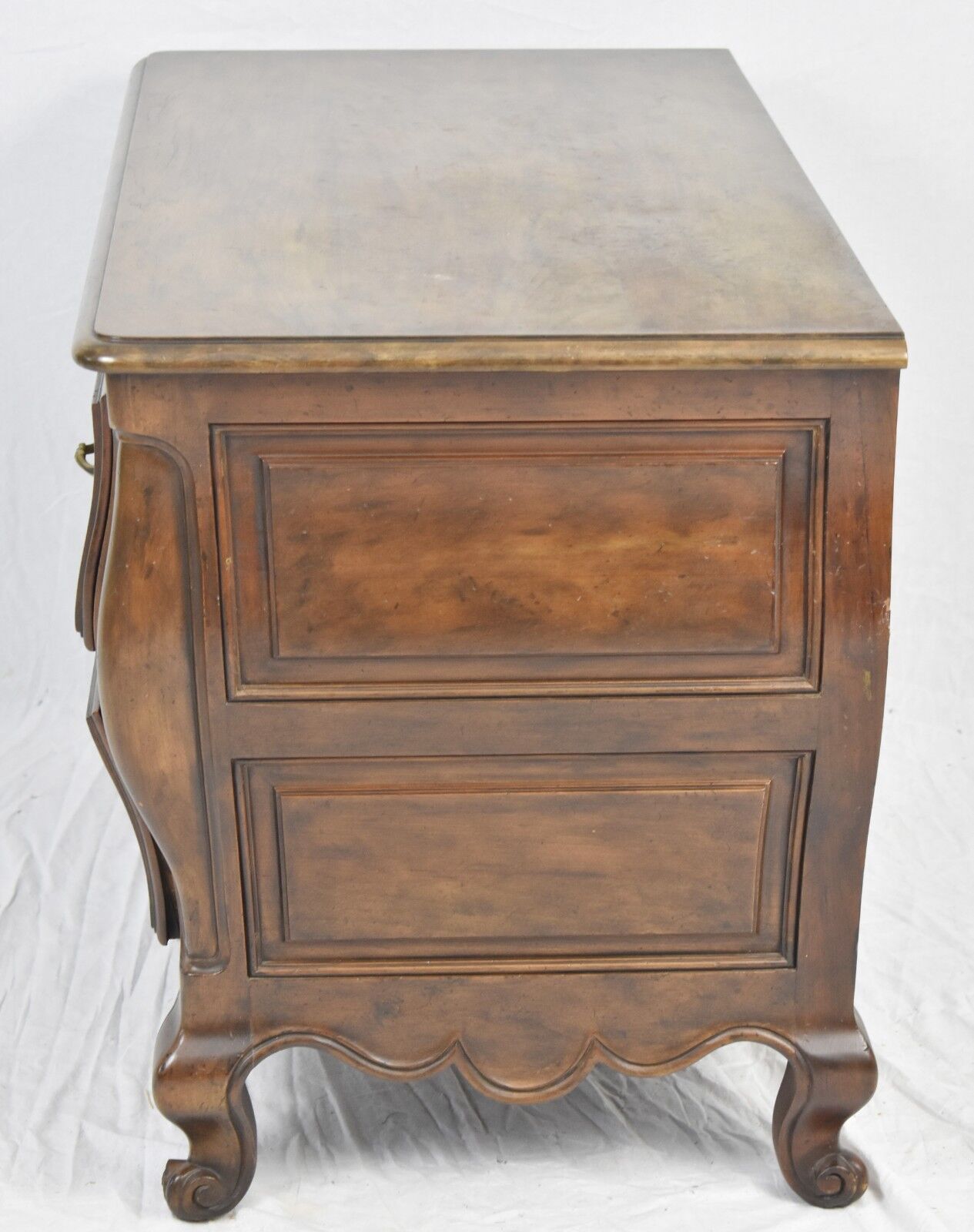 Baker French Louis XV Style Carved Walnut 2-Drawer Commode Chest