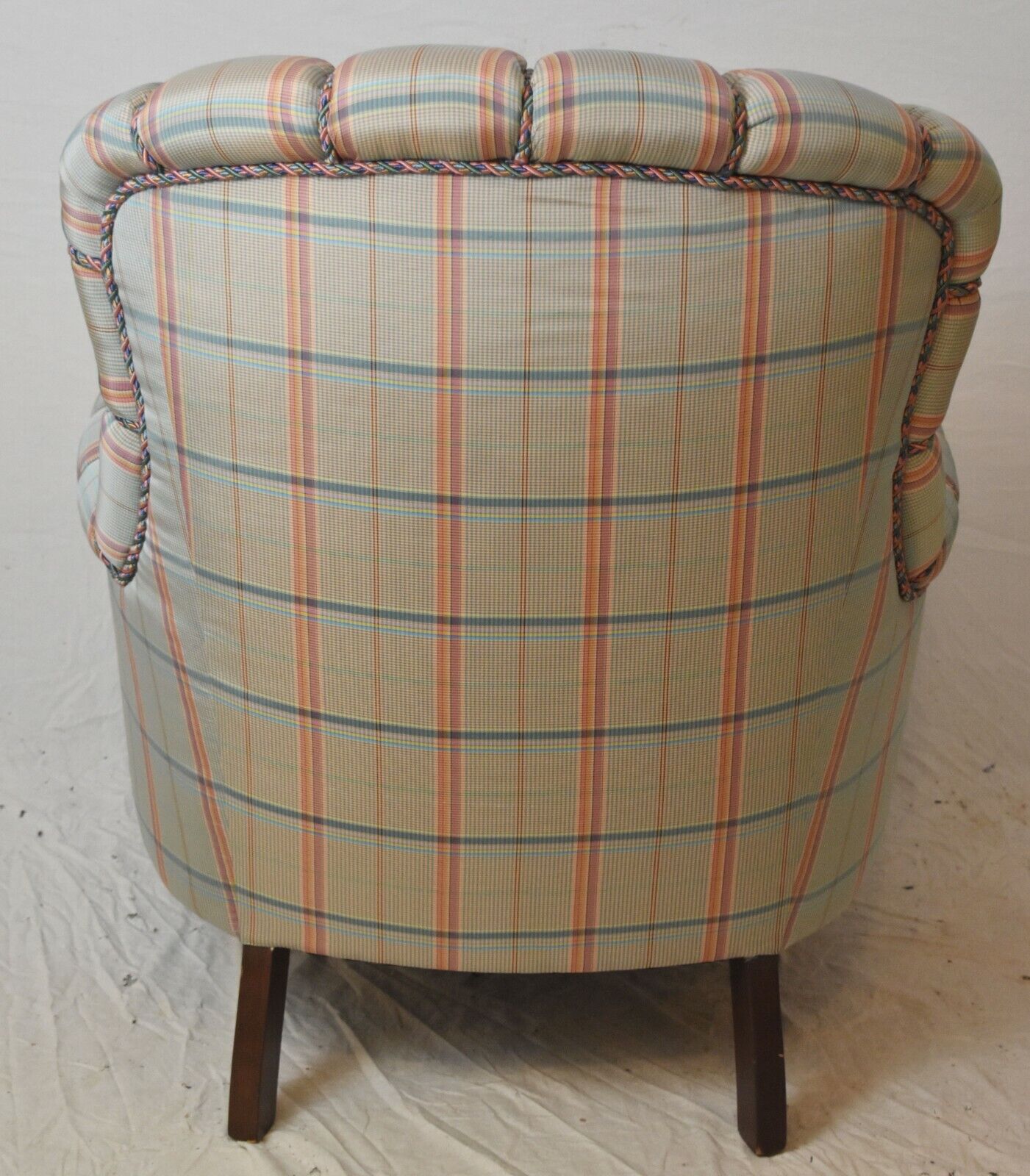 Brunschwig & Fils Plaid Club Arm Chair with Cording