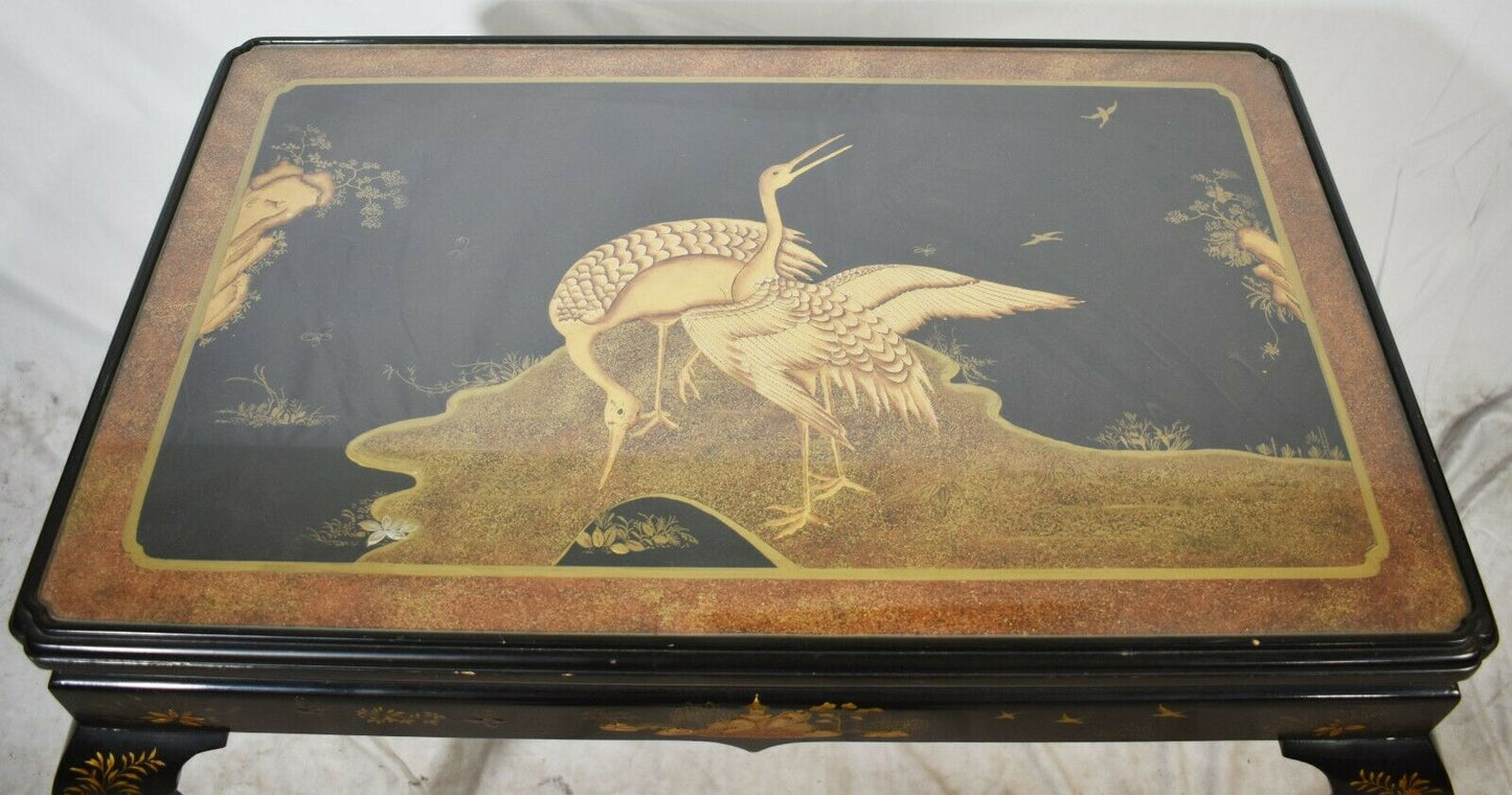 BAKER Stately Homes Collection Chinoiserie Table Duke of Roxburghe Ebonized Gilt