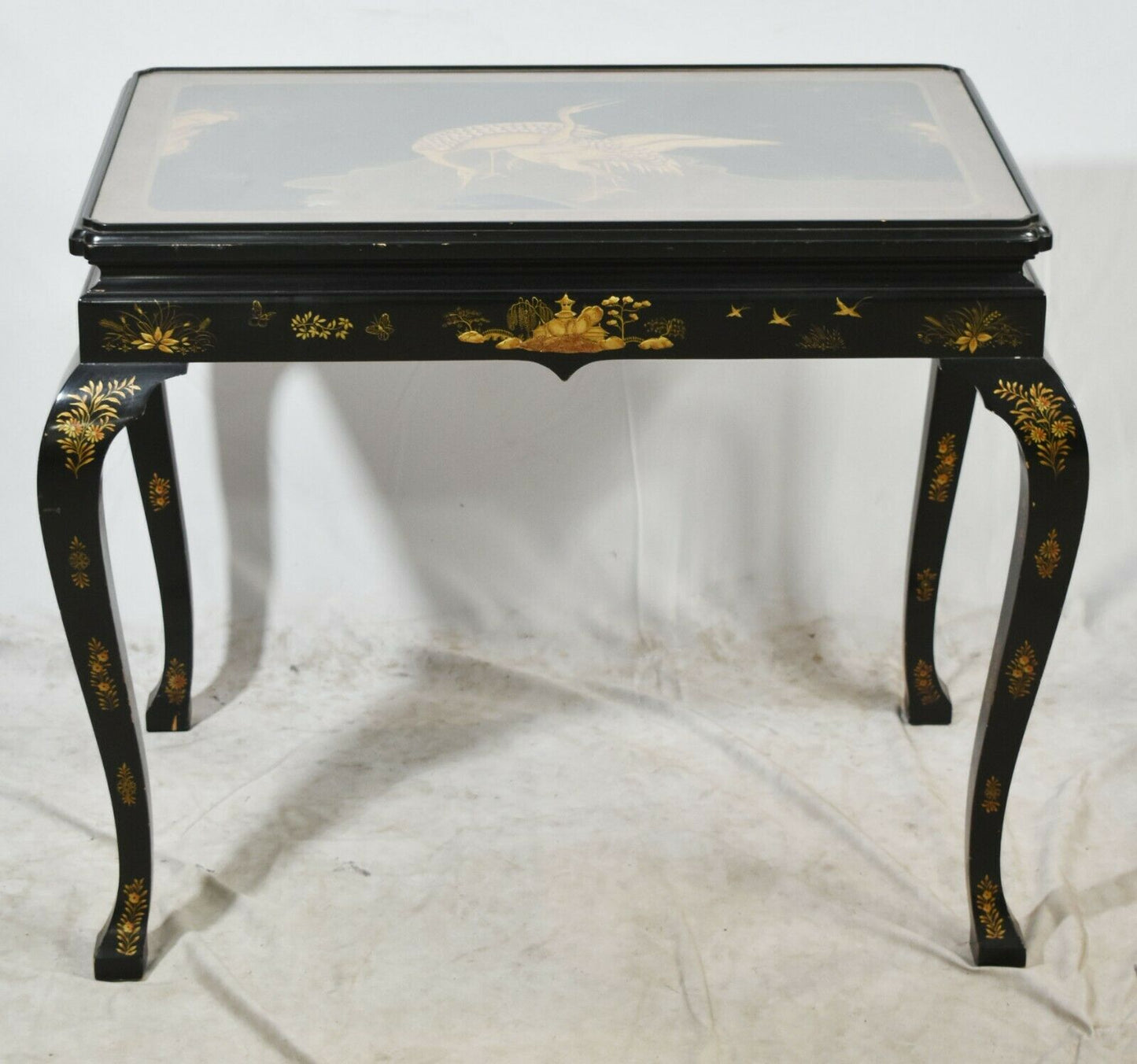 BAKER Stately Homes Collection Chinoiserie Table Duke of Roxburghe Ebonized Gilt