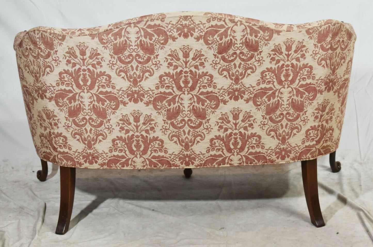 Hickory Chair Mahogany Chippendale Style Settee Sofa Designer Damask Fabric