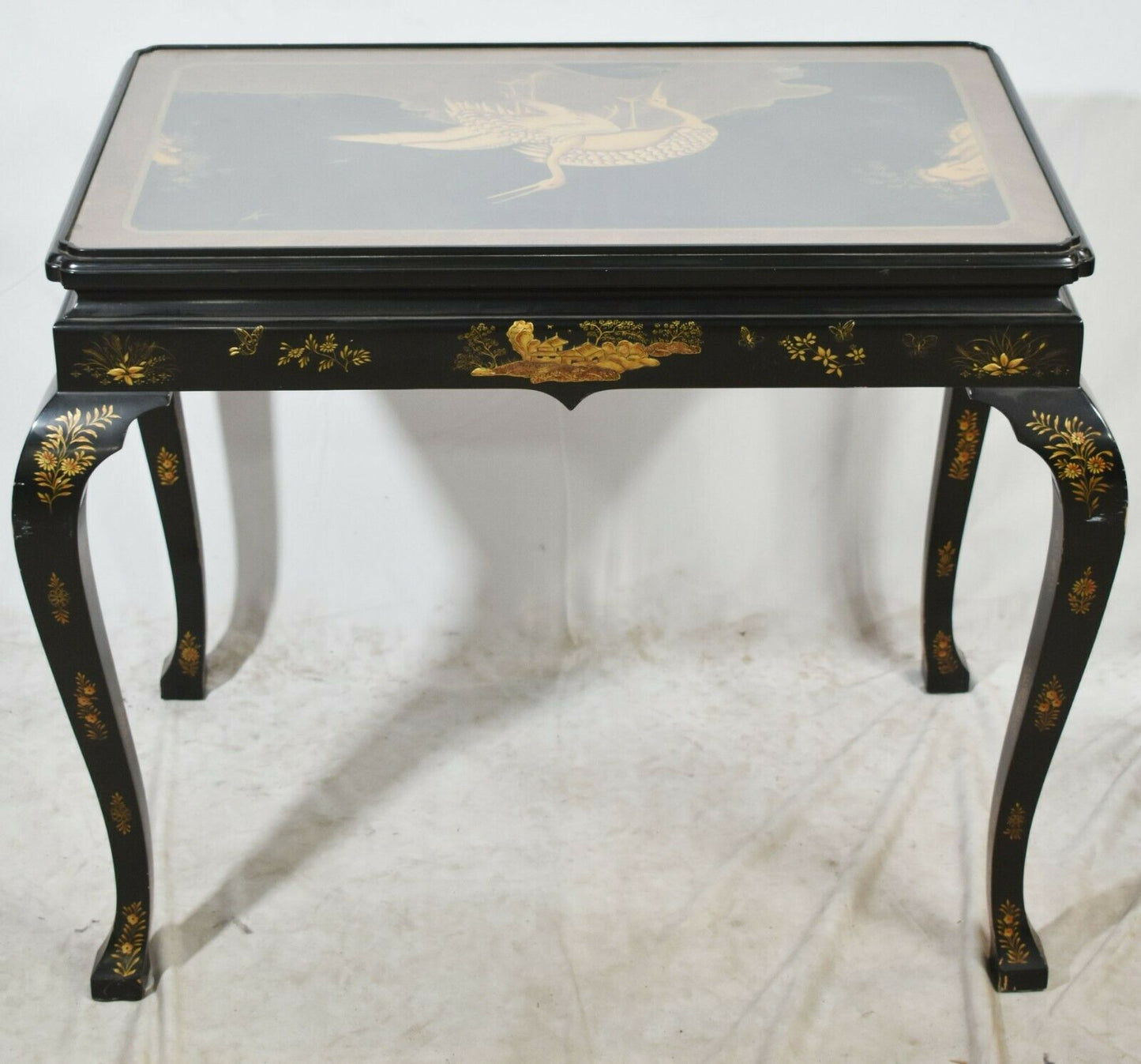 BAKER Stately Homes Collection Chinoiserie Table Duke of Roxburghe Ebonized Gilt