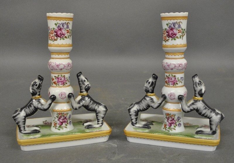 Mottahedeh Stately Homes Sir Humphrey Wakefield Rose Famille Pair of Candlestick