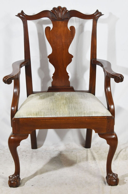 Henkel Harris Chippendale Ball & Claw Mahogany Arm Chair #29 Finish Model 102A