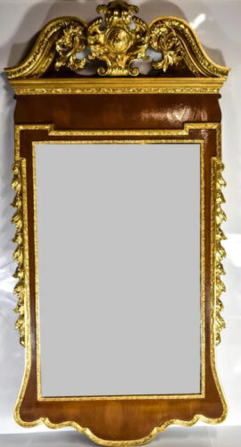 Friedman Brothers Williamsburg Walnut Parcel Gilt Mirror Looking Glass CWLG15